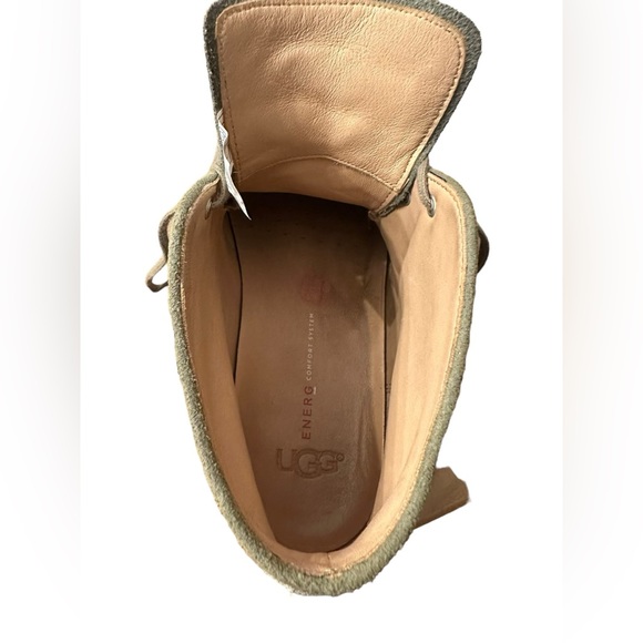 UGG Men Leighton Leather Suede Fur Green Shoes Boots Size 8.5  b2 - Picture 8 of 10